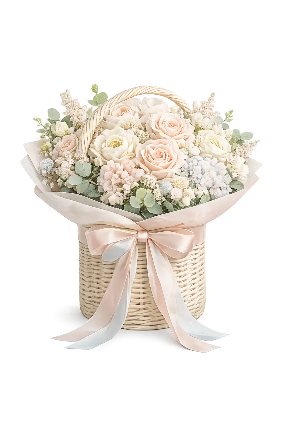 Цветы в корзинах