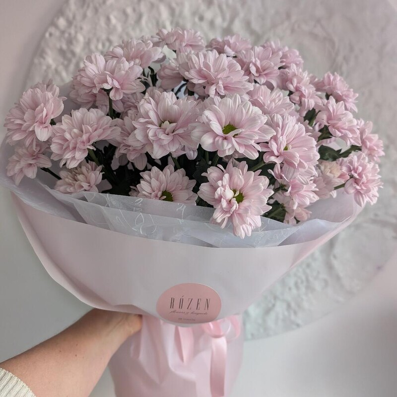 75 розовых ромашек