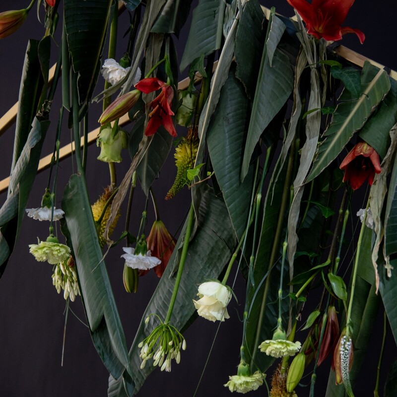 Фотозона арка из живых цветов #2