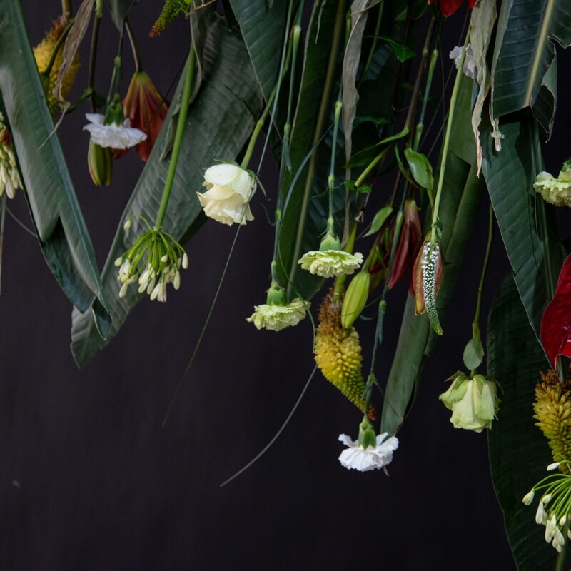 Фотозона арка из живых цветов #2