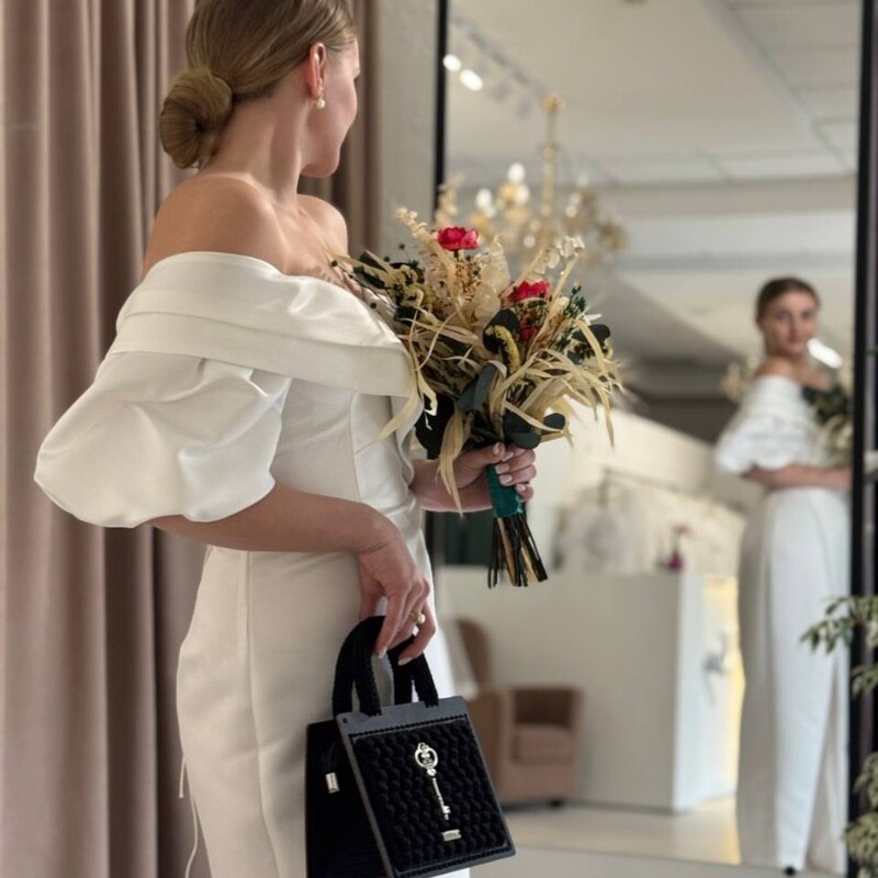 Букет невесты  из стабилизированных цветов c маками #2